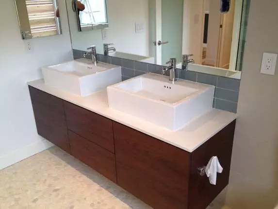 Double sink custom bathroom remodel Encinitas, CA